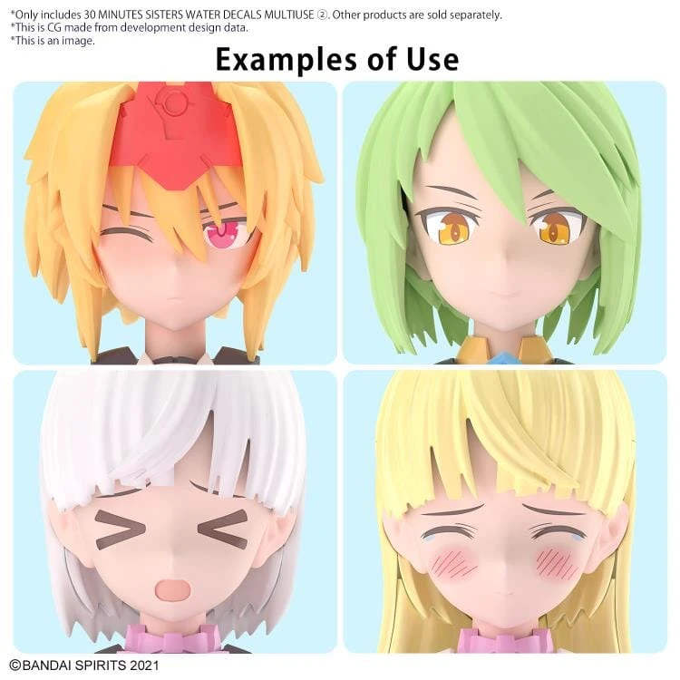 Bandai 30 Minutes Sisters Multiuse 2 Water Slide Decals Sheet 2 Bandai 30 Minutes Sisters Multiuse 2 Water Slide Decals Sheet - Image 2