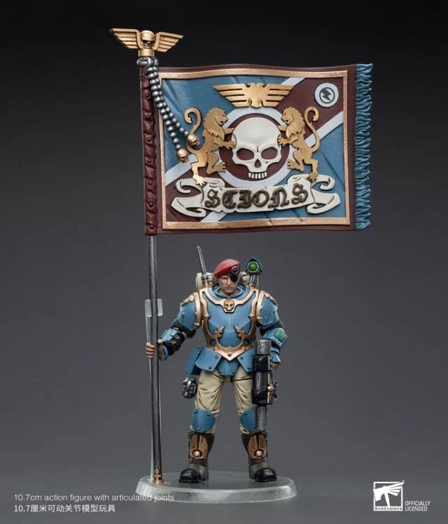 Warhammer 40k Astra Militarum Tempestus Scions Command Squad 55th Kappic Eagles Banner Bearer 1/18 Scale Figure 2 Warhammer 40k Astra Militarum Tempestus Scions Command Squad 55th Kappic Eagles Banner Bearer 1/18 Scale Figure - Image 2
