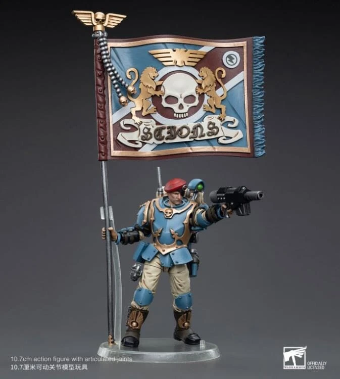 Warhammer 40k Astra Militarum Tempestus Scions Command Squad 55th Kappic Eagles Banner Bearer 1/18 Scale Figure 3 Warhammer 40k Astra Militarum Tempestus Scions Command Squad 55th Kappic Eagles Banner Bearer 1/18 Scale Figure - Image 3