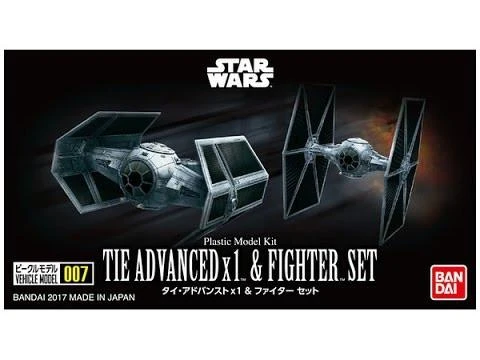 Bandai Star Wars Vehicle Model #007 TIE Advanced X1 & Fighter Set 1/144 Scale Model Kit 2 Bandai Star Wars Vehicle Model #007 TIE Advanced X1 & Fighter Set 1/144 Scale Model Kit - Image 2