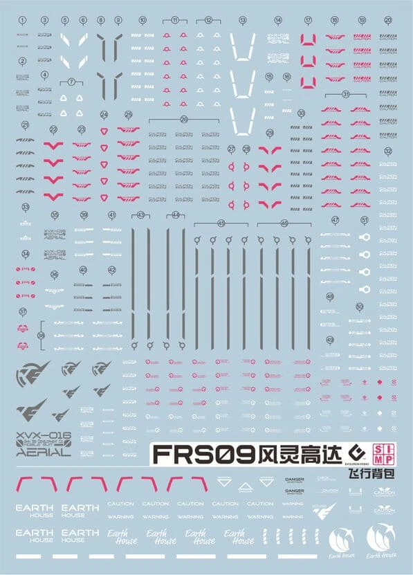 F68 FM Aerial Gundam Decal Sheet 2 F68 FM Aerial Gundam Decal Sheet - Image 2